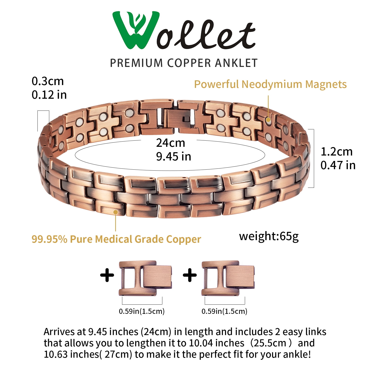 Amazon.com: Earth Therapy Pure Copper Magnetic Healing Bracelet for  Arthritis, Carpal Tunnel, and Joint Pain Relief – Wide Rope Inlay Style -  Men's and Women's Adjustable… : Health & Household