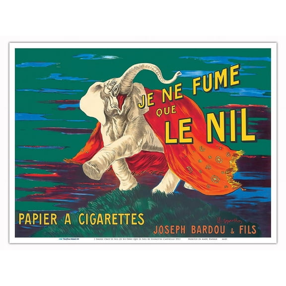 I Smoke Only Le Nil (Je Ne Fume Que Le Nil) - Cigarette Rolling Paper - Vintage France Advertising Poster by Leonetto Cappiello c.1912 - Master Art Print (Unframed) 9in x 12in