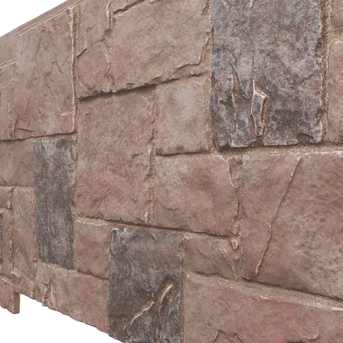 Ekena Millwork 49"W x 24 1/2"H x 1 1/4"D Castle Rock Stacked Stone, EverStone Faux Stone Siding Panel, Shasta