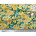 thumbnail image 2 of Soimoi Blue Viscose Chiffon Fabric Leaves & Aster Floral Decor Fabric Printed Yard 42 Inch Wide, 2 of 3