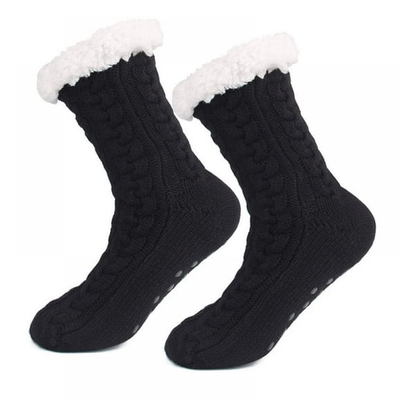 MesaSe Chaussettes Pantoufles pour Femmes d'Hiver Super Douces Chaudes Confortables Duveteuses Doublées en Molleton avec Semelles Antidérapantes