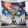 thumbnail image 4 of Happy New Year with Australian Cattle Dog Fireworks Holiday Xmas Winter 2025 Quilt Blanket Heeler Lover Gifts Cozy Comforter Throw Blanket - 00025, 4 of 5