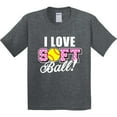thumbnail image 3 of Inktastic I Love Softball with Softball Replacing O with White Text Youth T-Shirt, 3 of 5