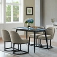 thumbnail image 3 of Leick Home Set of 2  Barrel Back Dining Chairs with Metal Base, 3 of 18