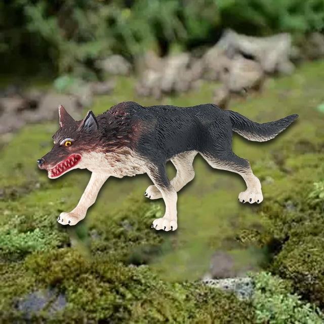 Mini estatuilla de en miniatura, juguete de animales, artesanías, adornos de escritorio, figura de acción detallada realista para niñas y niños negro