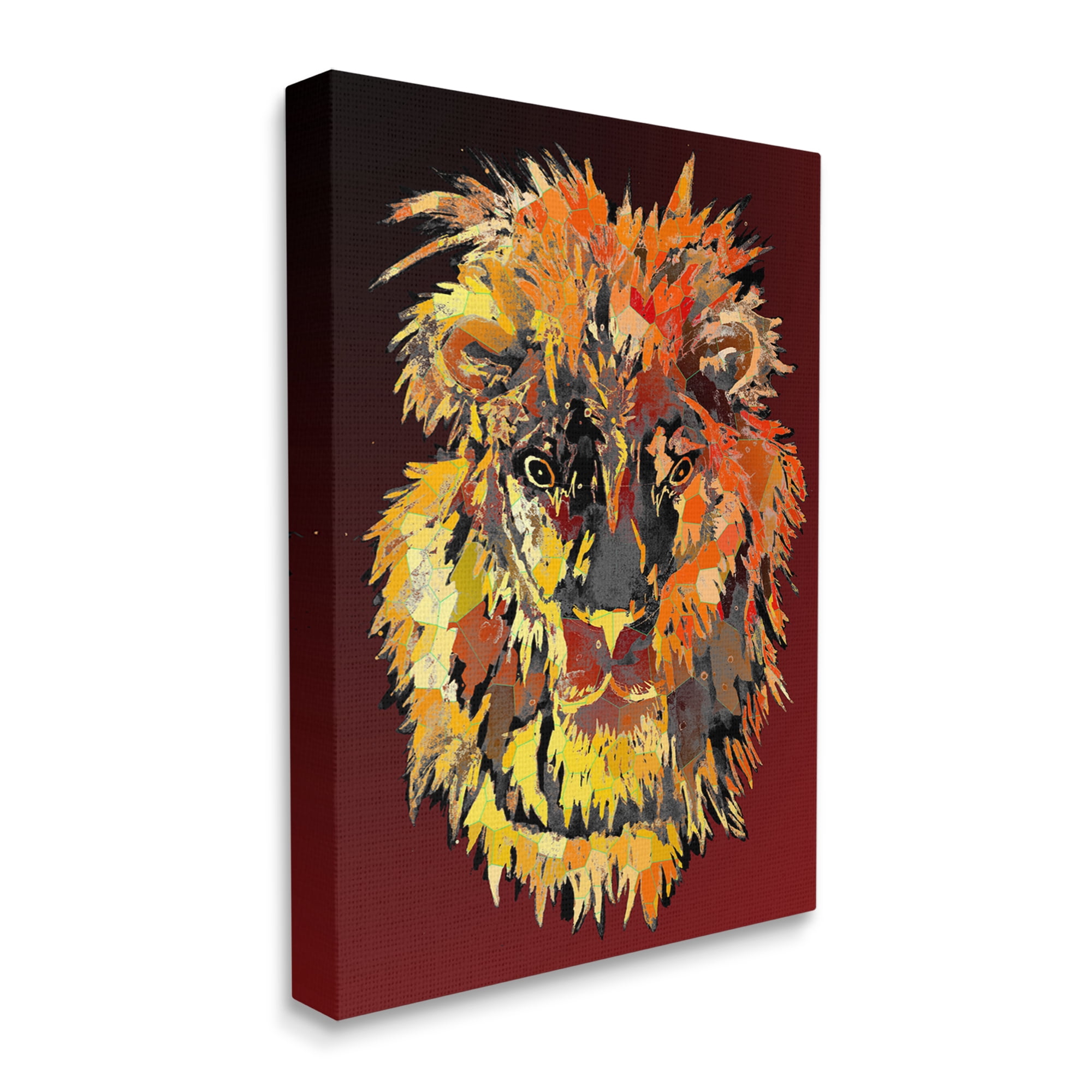 Stupell Industries Abstract Lion Mane Animals & Insects Painting Gallery Wrapped Canvas Print Wall Art, 36 x 48