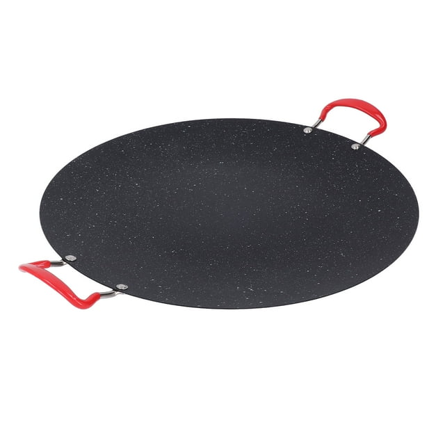 Sartén Grill Barbacoa Coraana, Sartén Grill Redonda Antiadherente Portátil Con de Silicona Placa Sartén de Hierro Fundido para Carnes Tortitas