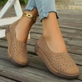 thumbnail image 4 of Platform Slip on Dress Shoes for Women 2025 Breathable Flower Casual Beach Wedge Walking Flats Loafers, 4 of 6
