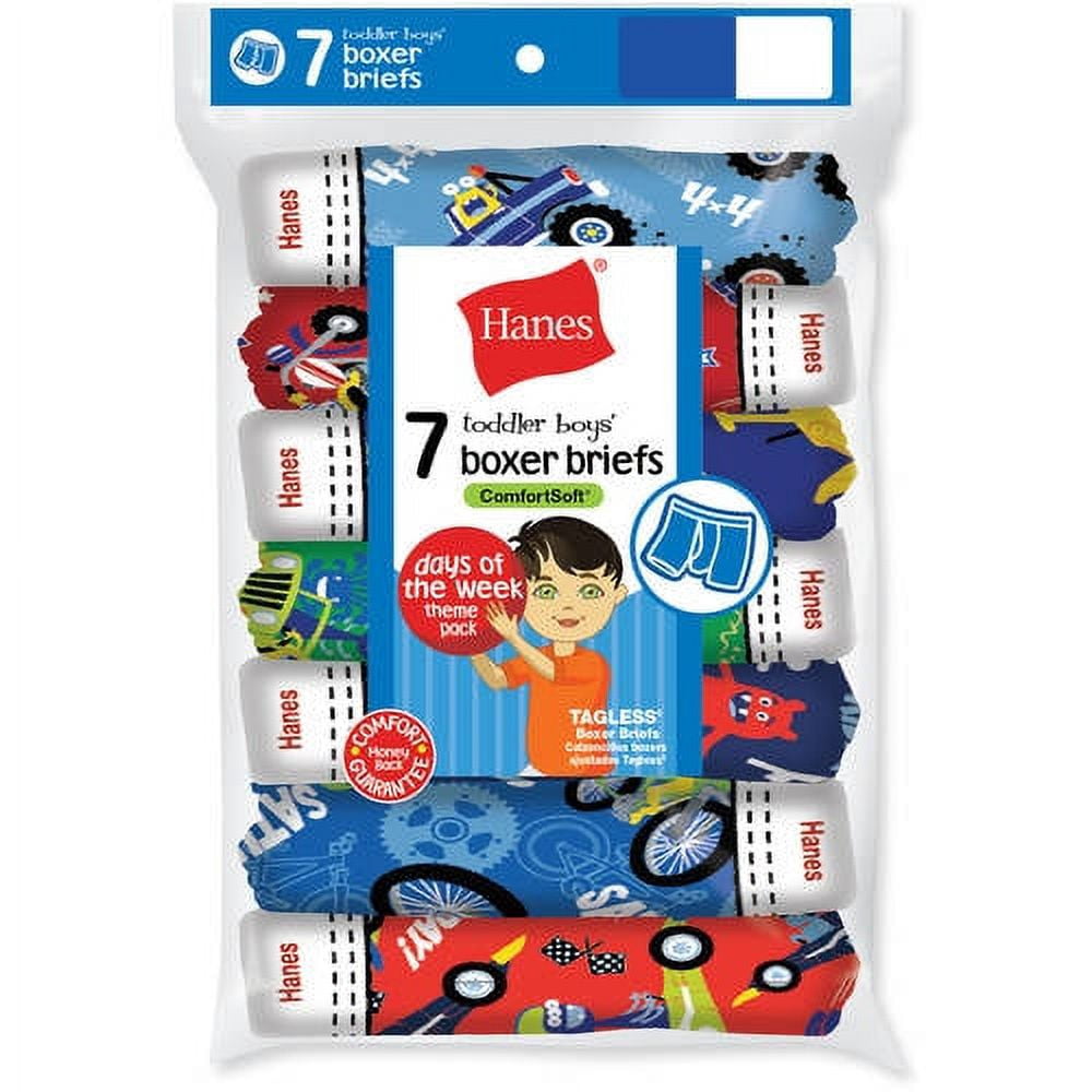 Hanes Toddler Boy Days of the Week Boxer Brief Underwear, 7+1 Bonus Pack, Sizes 6M-5T