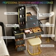 LVSOMT Makeup Vanity Desk Set with Charging Station and RGB Lights