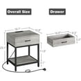 thumbnail image 4 of Set of 2 Grey Nightstands with Charging Station End Side Table with Storage Drawer and Shelf, Modern Night Stand Bedside Table for Bedroom Living Room, Nursery, Dorm, 4 of 8