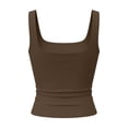 thumbnail image 7 of Sleeveless Slim-Fit Tank Top for Women Square Neck Solid Color Cami Soft Breathable Stretchy Basic Layering Top for 2026 Daily Casual Wear, 7 of 7