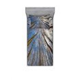 thumbnail image 2 of Ambesonne Scenery Fitted Sheet & Pillow Sham Set, Clouds Morning Scene, Full, Blue Brown, 2 of 3