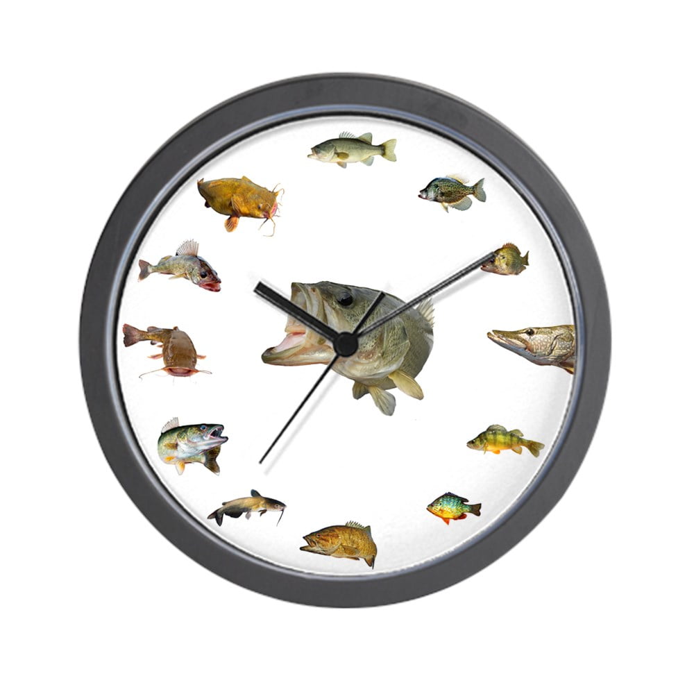 CafePress Fish Clock Unique Decorative 10" Wall Clock