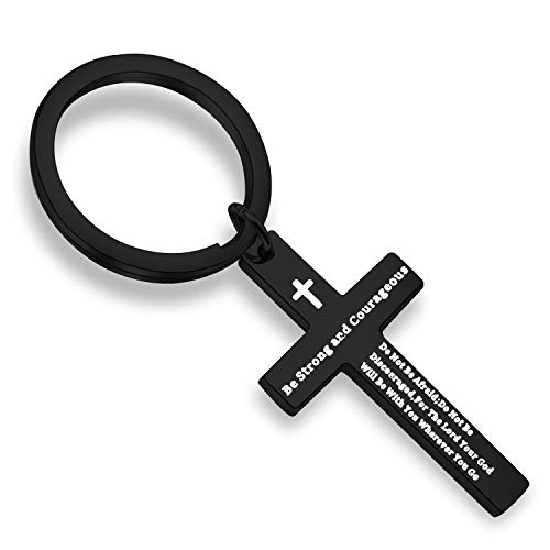 QIIER Christian Keychain Be Strong and Courageous Joshua 19 Bible