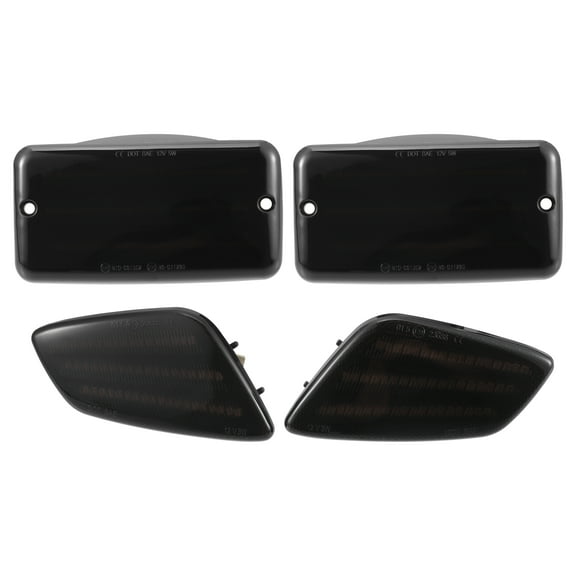 LED Side Marker Light 55155629AC Front Turn Signal Light for Jeep Wrangler Black Lens Amber Light 2 Pair