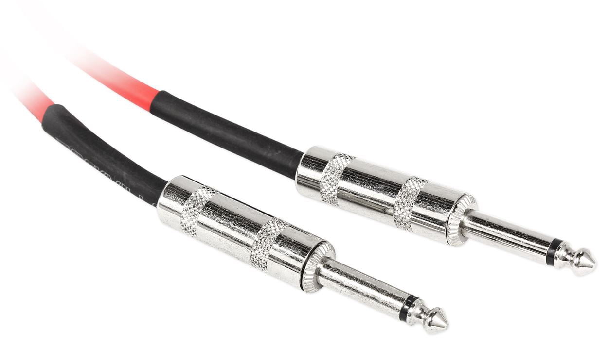 12 Rockville RCGT3.0R 3'  1/4" TS to 1/4'' TS Guitar/Instrument Cable