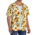 thumbnail image 2 of Pofeuu Classical Cute Sunflower Print Mens Casual Short Sleeve Shirts Beach Summer Spread Collar Pocket Tops Men's Casual Short-sleeved Shirt-XX-Large, 2 of 5