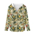 thumbnail image 5 of DISNIMO Flower Printed Hoodies for Women Waffle Sweatshirts Long Sleeve Pullover Tops Fall Winter Outfits, XL, 5 of 7