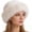 White, variant on Winter Faux Fur Bucket Hat – Fluffy Furry Winter Hats for Women, Soft Mongolian Bucket Hats for Woman Men,White,One Size