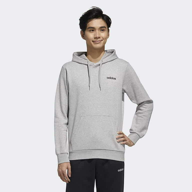 Adidas Men`s Essential FeelCozy Over The Head Sweater Medium Grey Heather  and Black ( MEDIUM )