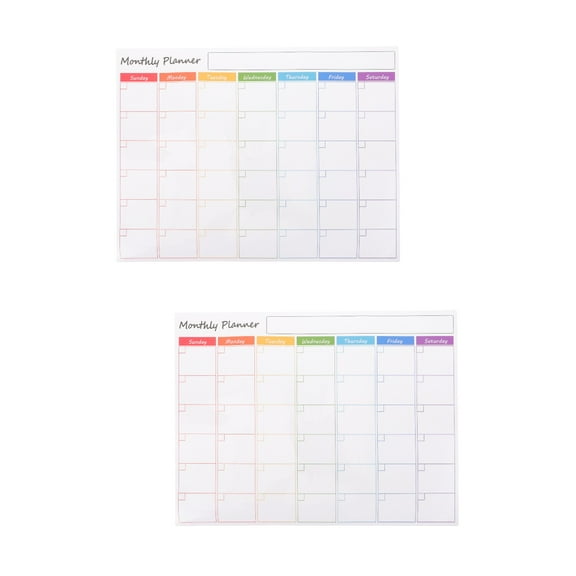 Whiteboard Calendar 2 Pieces Schedule Magnetic for Fridge Monthly Planner Magnets The Pet