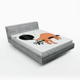 thumbnail image 1 of Ambesonne Animal Fitted Sheet, Shy Happy Cartoon Sloth, Full Size, Multicolor, 1 of 2