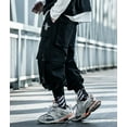 thumbnail image 6 of Niepce Inc Black Japanese Stretwear Cyberpunk Men's Techwear Cargo Pants with Straps, 6 of 7