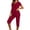 1-Wine, variant on Women Casual Summer Round Neck Short Sleeve Tops And Shorts Two Set Suit Sets of Tank Tops for Women