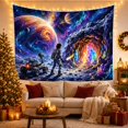 thumbnail image 3 of Astronaut Beside a Rover and Glowing Crystal Cave, Adventurous Fantasy for Space Lovers, Planetary Wall Art, Graduation Gift, Tapestry Wall Hanging for Gaming Room and Dorm, 3 of 7