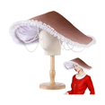 thumbnail image 1 of wonima44 Mushroom Hat Renaissance Medieval Costume Cosplay Halloween Victorian Fairy Accessories with Bead Lace Brim Cap, 1 of 1