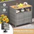 thumbnail image 5 of SSyao Rattan Outdoor Storage Cabinet,All-Weather Wicker Patio Cabinet with Acacia Wood Countertop,Open Shelf & Double Doors,Outdoor Bar Sideboard for Garden,Backyard,Deck,or Poolside (Mix Grey), 5 of 10