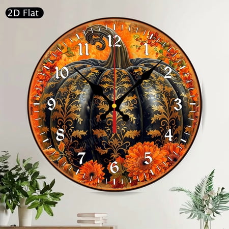 Vibrant Garden Welcome Cardinal Bird Round Wall Clock Silent Floral Peony Home Decor