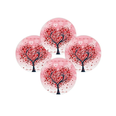 Valentine s Day Round Placemats Set of 4 Red Pink Love Heart Place Mats Washable Woven Placemat Tree Branch Balloon Circle Braided Table Mat for Kitchen Dining Table Wedding Party Home Decor 15 Inch Valentine s Day Round Placemats Set of 4 Red Pink Love Heart Place Mats Washable Woven Placemat Tree Branch Balloon Circle Braided Table Mat for Kitchen Dining Table Wedding Party Home Decor 15 Inch
