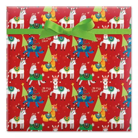 merry llamas jumbo rolled gift wrap giant roll of fun holiday gift