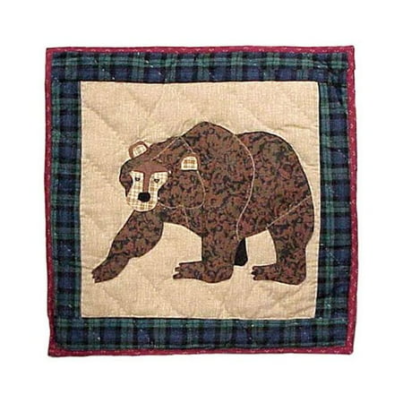 Patch Magic Cabin Bear Cotton Throw Pillow