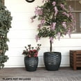 thumbnail image 4 of Alpine Corporation Set of 2 Assorted Size Planters with Drainage Holes, Speckled Gray, 4 of 13