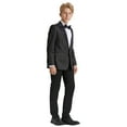thumbnail image 4 of Boys Tuxedo Set Paisley 5pc Satin Shawl Lapel With Matching Solid Vest & Pants With Free Shirt & Bowtie, 4 of 5
