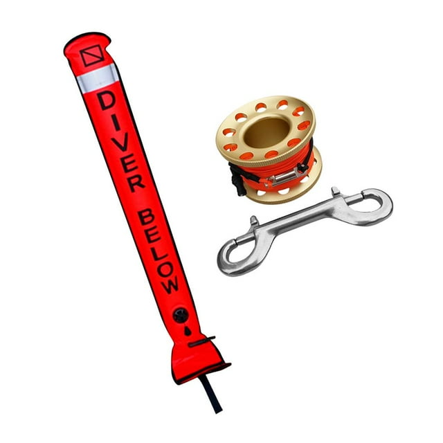 S SERENABLE Bouée de Marqueur de Surface SMB pour Plongée sous-Marine avec Bobine Dorée
