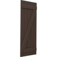 thumbnail image 3 of Ekena Millwork 17 1/2"W x 74"H Americraft Five Board (2 Batten) Exterior Real Wood Joined Board-n-Batten Shutters w/ Z-Bar (Per Pair), Raisin Brown, 3 of 10