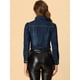 thumbnail image 5 of Chaqueta de mezclilla Allegra K con botones y manga larga de algodón Azul negro S, 5 of 6
