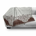 thumbnail image 3 of Traditional Soft Flannel Fleece Throw Blanket, Ornate Old Iranian Classical Frieze Curved Flowers Art Print, Cozy Plush for Indoor and Outdoor Use, 50" x 70", Beige Brown, by Ambesonne, 3 of 6