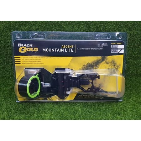 Black Gold Ascent Mountain Lite 5-Pin (.019) Right Hand Bow Sight Black - AML5