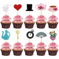 thumbnail image 1 of HTOOQ 18 PCS Alice In Wonderland Theme Cupcake Topper Tea Party Cupcake Picks Lets Partea Cake Decoration Tea Party Supplies Alice In Wonderland Party Supplies, 1 of 8