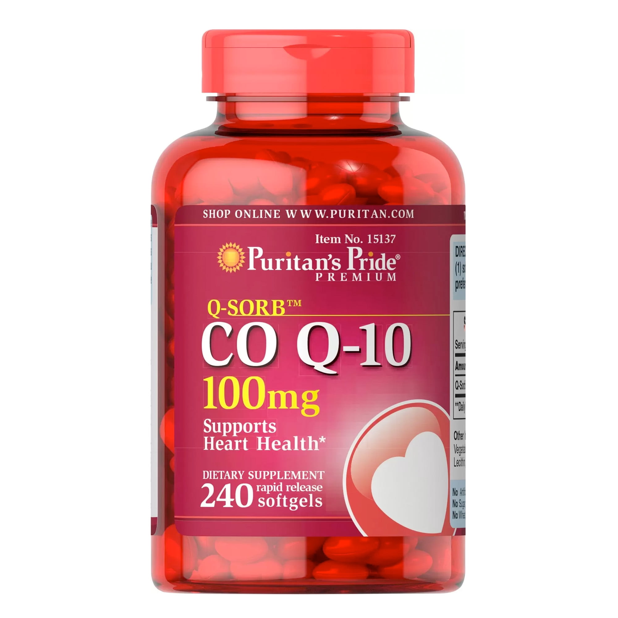 CoQ10 Heart Health,240 Softgels by Puritan's Pride - Walmart.com