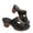 Black, variant on Womens Chunky Heel Sandals Comfortable Walking Shoes Slip On Open Toe PU Leather Dressy Beach Vacation Fashion Sandals Slippers Black