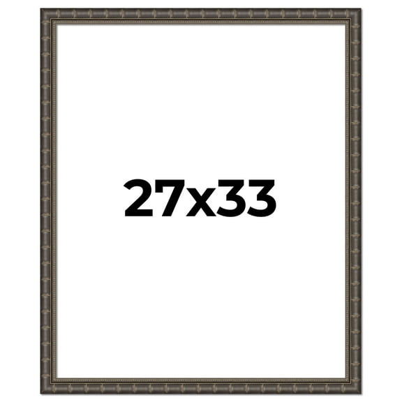 27x33 Frame Black Bamboo Solid Wood Picture Frame Width 1.5 Inches | Interior Frame Depth 0.5