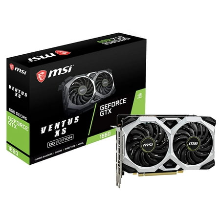 MSI Gaming GeForce GTX 1660 192-Bit HDMI/DP 6GB GDRR5 HDCP Support DirectX 12 Dual Fan VR Ready OC Graphics Card (GTX 1660 VENTUS XS 6G (Best Graphics Card For 1440p Gaming 2019)