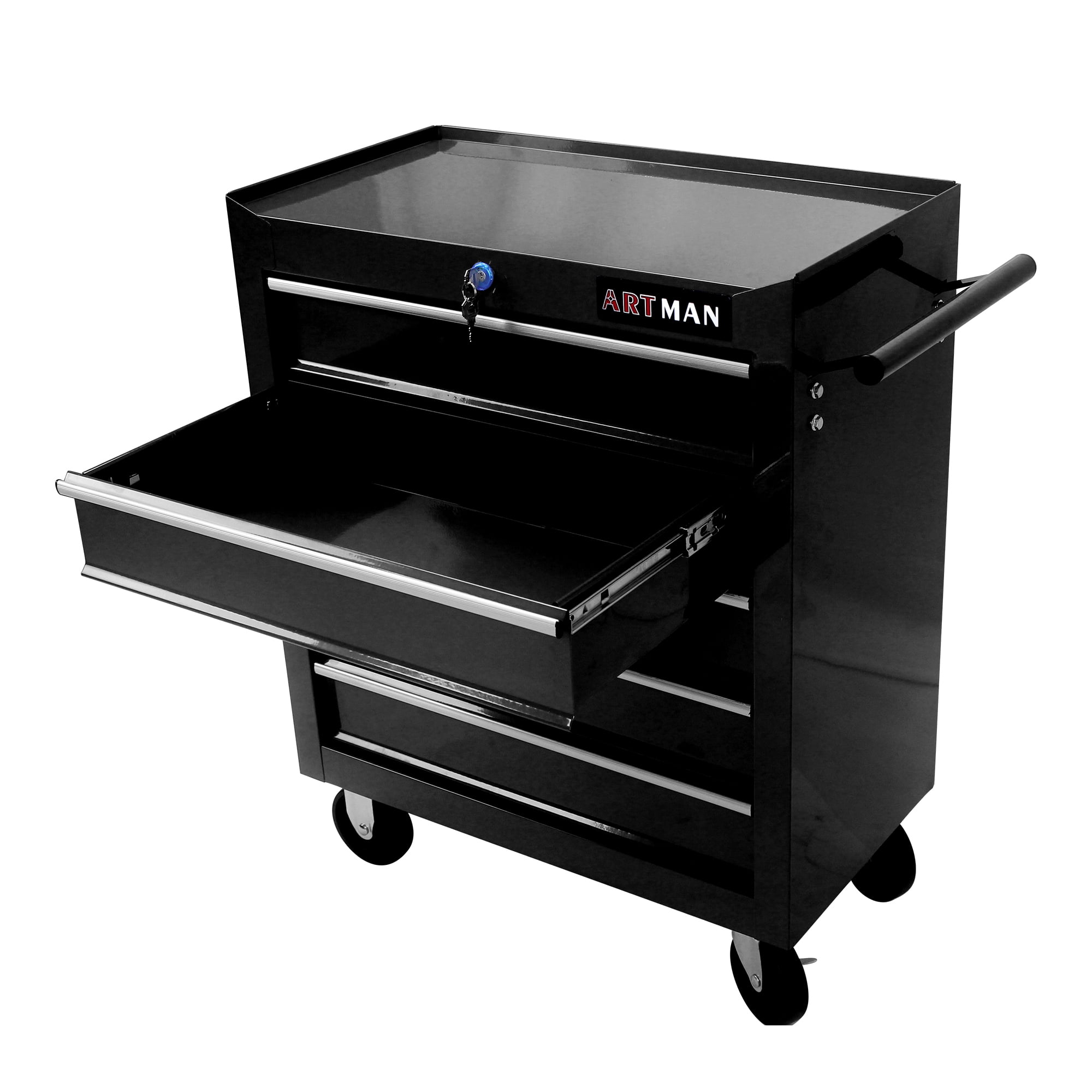 5 Drawer Rolling Tool Chest, Steel Tool Storage Cabinet for Garage Storage with 4 Wheels and Locker