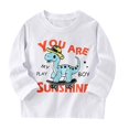 thumbnail image 6 of Hpapadks Girls Tops Casual Cartoon Letter Dinosaur Print Long Sleeve Crew Neck Base Top Boys Tshirts White 6-7 Years, 6 of 6